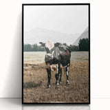 Majestic Cow in Pasture - Rustic Farmhouse Wall Art Print
