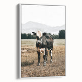 Majestic Cow in Pasture - Rustic Farmhouse Wall Art Print