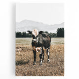 Majestic Cow in Pasture - Rustic Farmhouse Wall Art Print