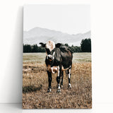 Majestic Cow in Pasture - Rustic Farmhouse Wall Art Print