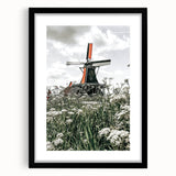 Rustic Windmill Wall Art | Farmhouse Style Decor with Wildflowers