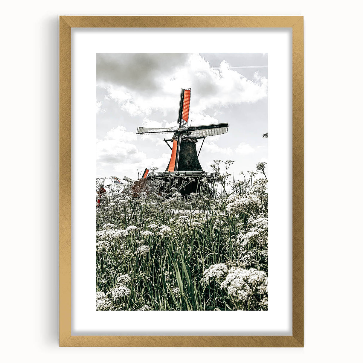 Rustic Windmill Wall Art | Farmhouse Style Decor with Wildflowers