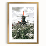 Rustic Windmill Wall Art | Farmhouse Style Decor with Wildflowers