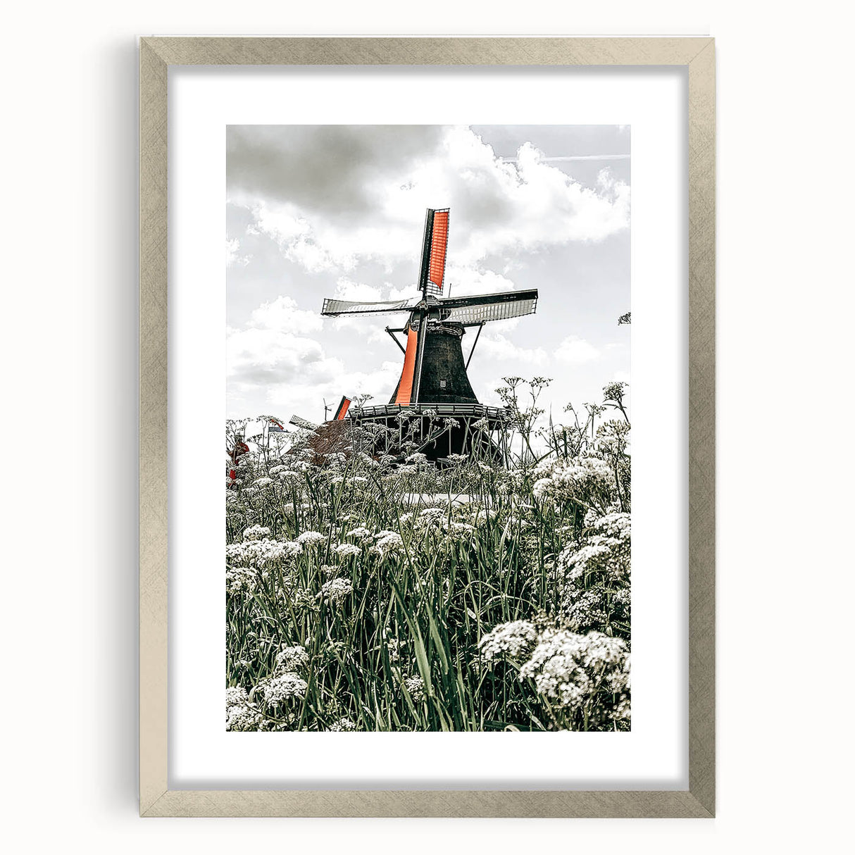 Rustic Windmill Wall Art | Farmhouse Style Decor with Wildflowers