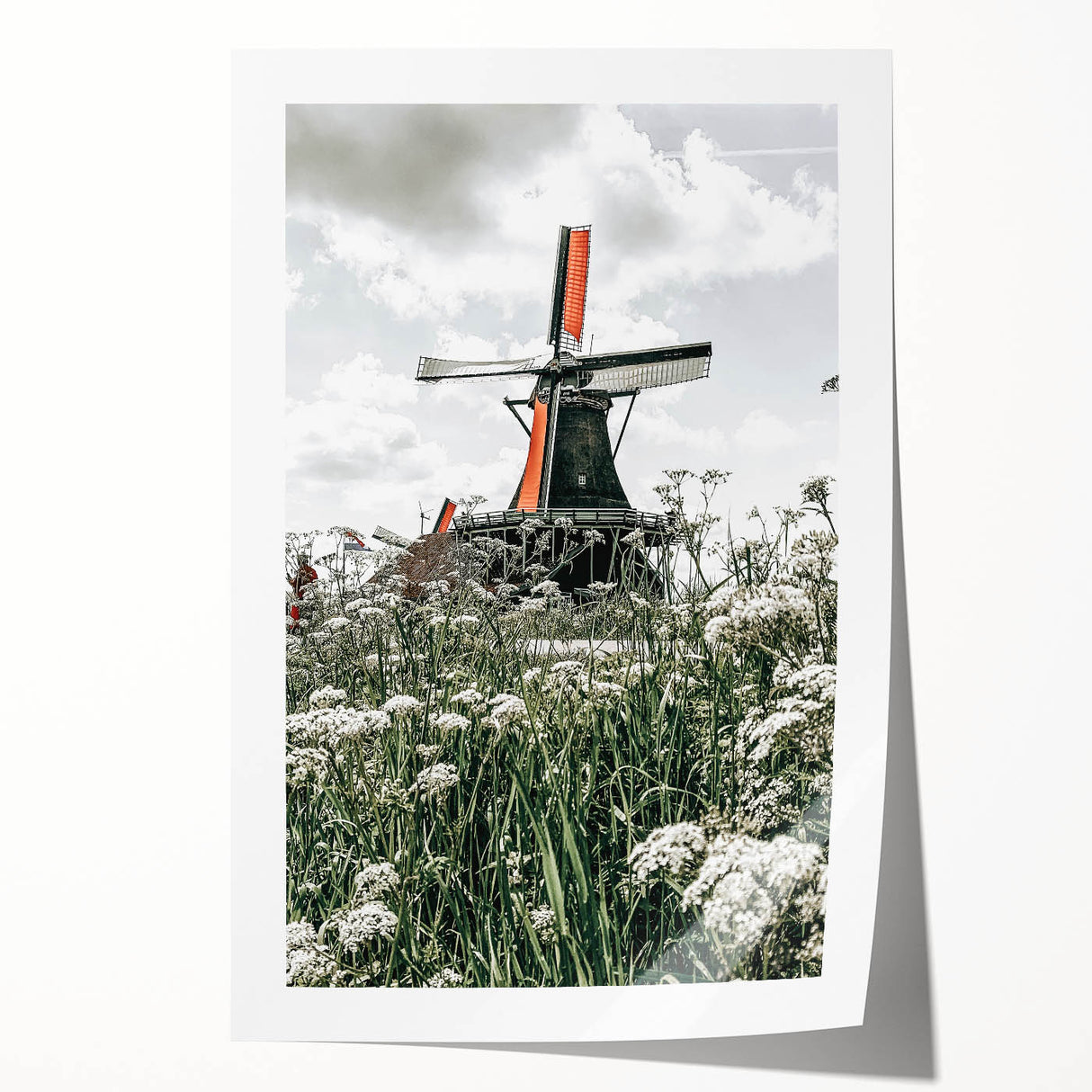 Rustic Windmill Wall Art | Farmhouse Style Decor with Wildflowers