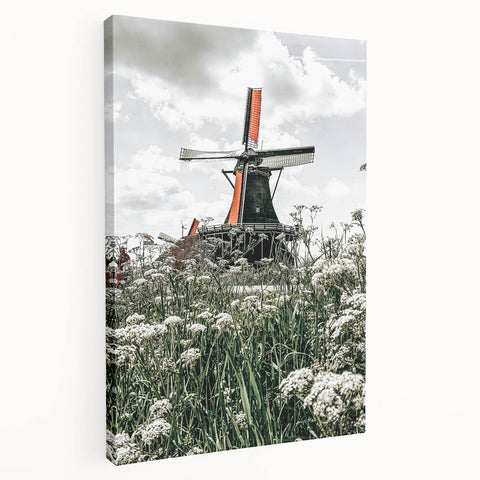 Rustic Windmill Wall Art | Farmhouse Style Decor with Wildflowers