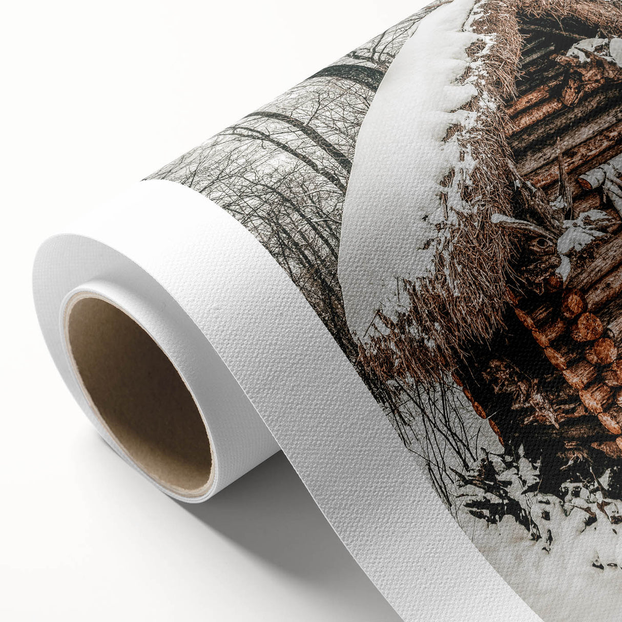 Snow-Covered Cabin Wall Art | Rustic Winter Farmhouse Style Decor