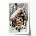 Snow-Covered Cabin Wall Art | Rustic Winter Farmhouse Style Decor