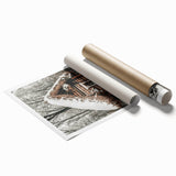 Snow-Covered Cabin Wall Art | Rustic Winter Farmhouse Style Decor