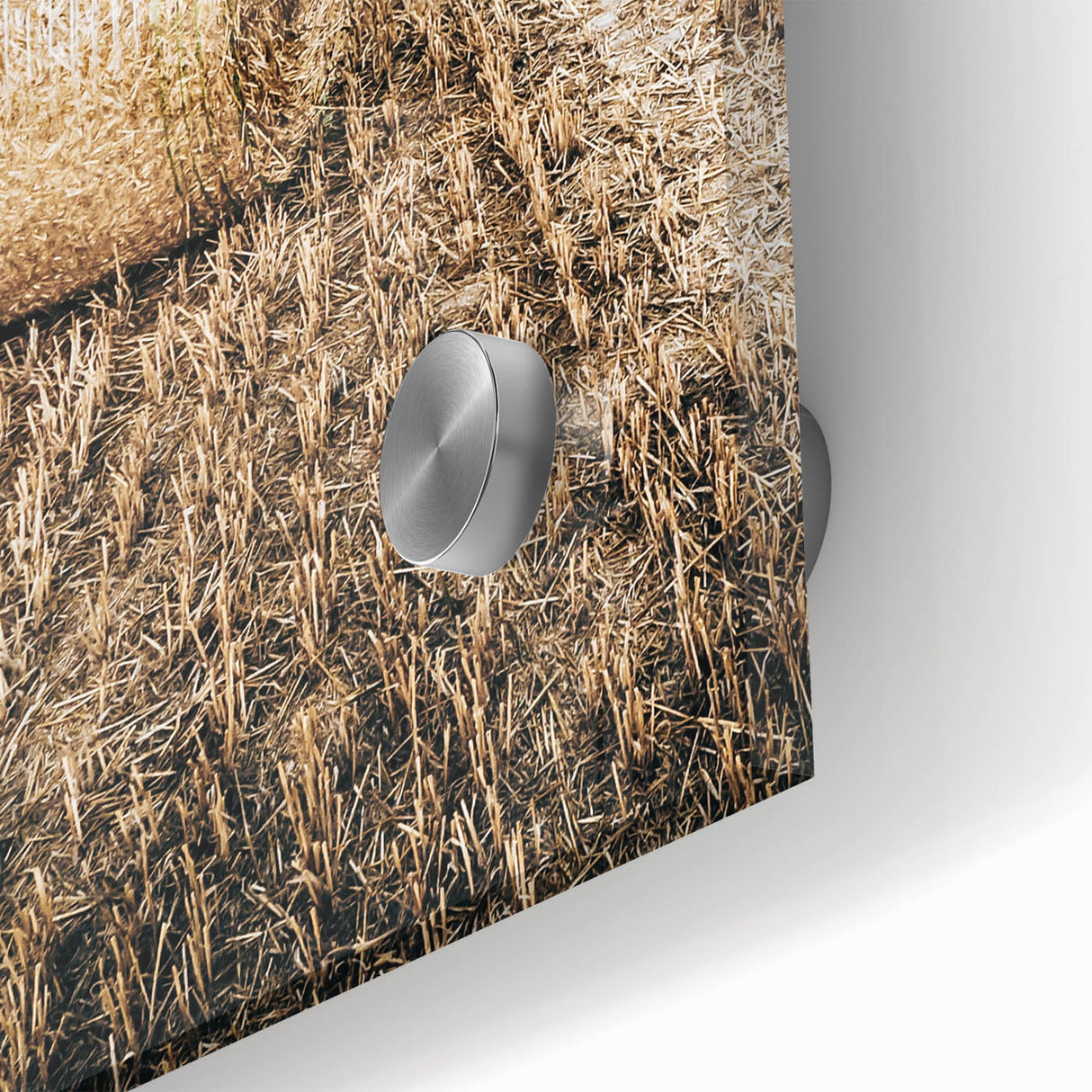 Farmhouse Wall Art Hay Bale Field Print | Rustic Country Harvest Decor