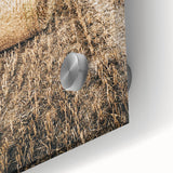 Farmhouse Wall Art Hay Bale Field Print | Rustic Country Harvest Decor