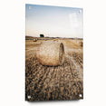 Farmhouse Wall Art Hay Bale Field Print | Rustic Country Harvest Decor