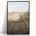 Farmhouse Wall Art Hay Bale Field Print | Rustic Country Harvest Decor