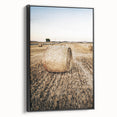 Farmhouse Wall Art Hay Bale Field Print | Rustic Country Harvest Decor