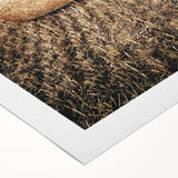Farmhouse Wall Art Hay Bale Field Print | Rustic Country Harvest Decor