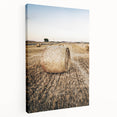 Farmhouse Wall Art Hay Bale Field Print | Rustic Country Harvest Decor