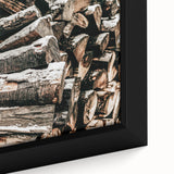 Rustic Firewood Wall Art | Winter Farmhouse Decor with Snow-Covered Wood