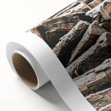 Rustic Firewood Wall Art | Winter Farmhouse Decor with Snow-Covered Wood