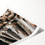 Rustic Firewood Wall Art | Winter Farmhouse Decor with Snow-Covered Wood