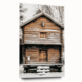Rustic Wooden Cabin Wall Art | Farmhouse Winter Decor with Snow