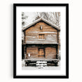 Rustic Wooden Cabin Wall Art | Farmhouse Winter Decor with Snow