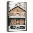 Rustic Wooden Cabin Wall Art | Farmhouse Winter Decor with Snow