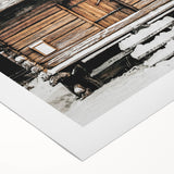 Rustic Wooden Cabin Wall Art | Farmhouse Winter Decor with Snow