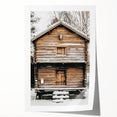 Rustic Wooden Cabin Wall Art | Farmhouse Winter Decor with Snow