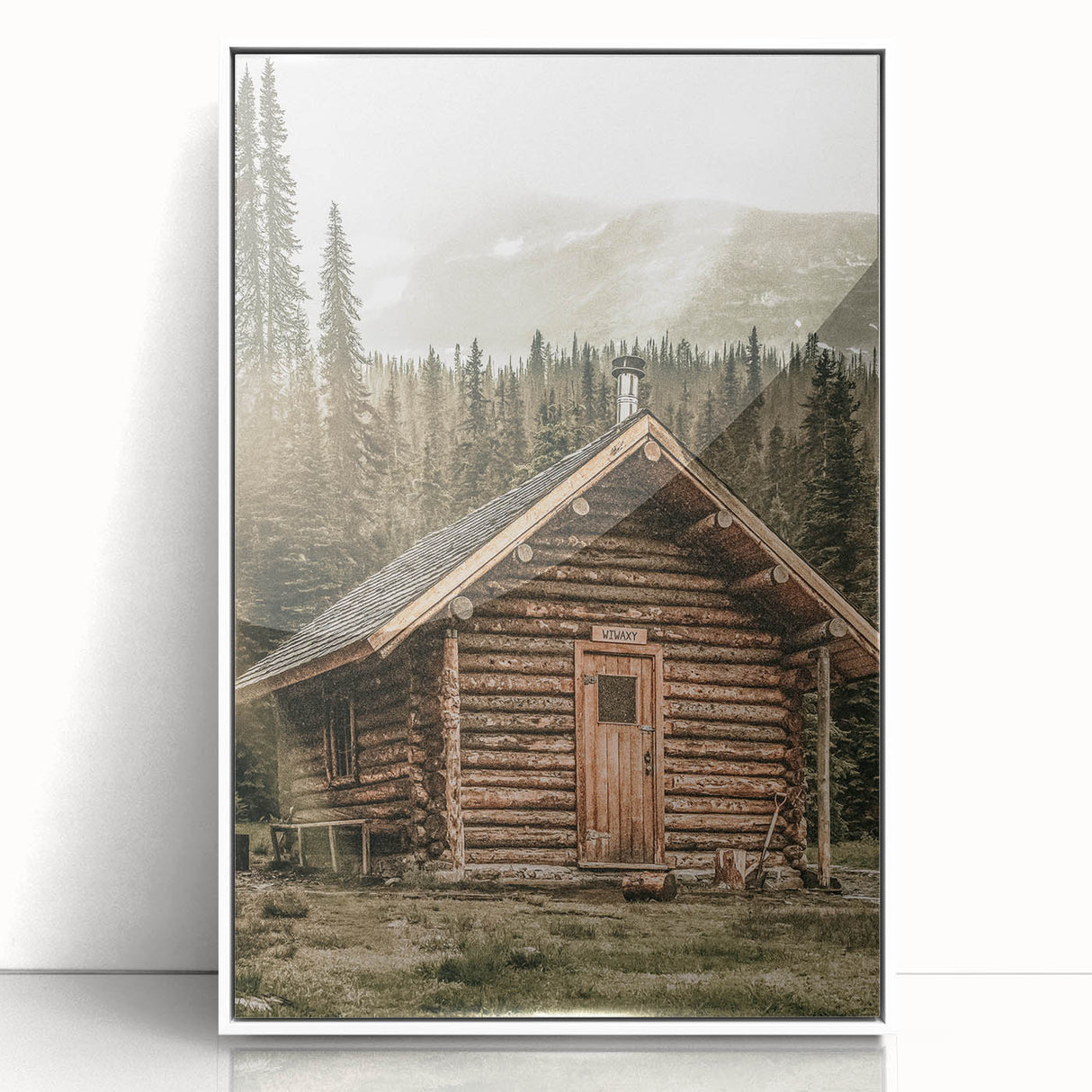 Rustic Mountain Cabin Wall Art | Farmhouse Decor with Scenic Wilderness