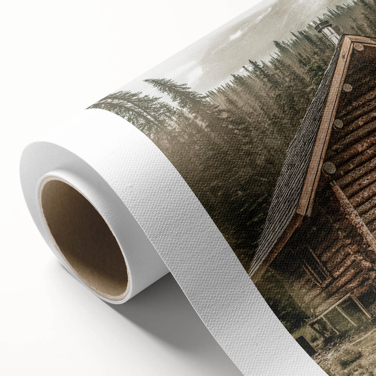 Rustic Mountain Cabin Wall Art | Farmhouse Decor with Scenic Wilderness