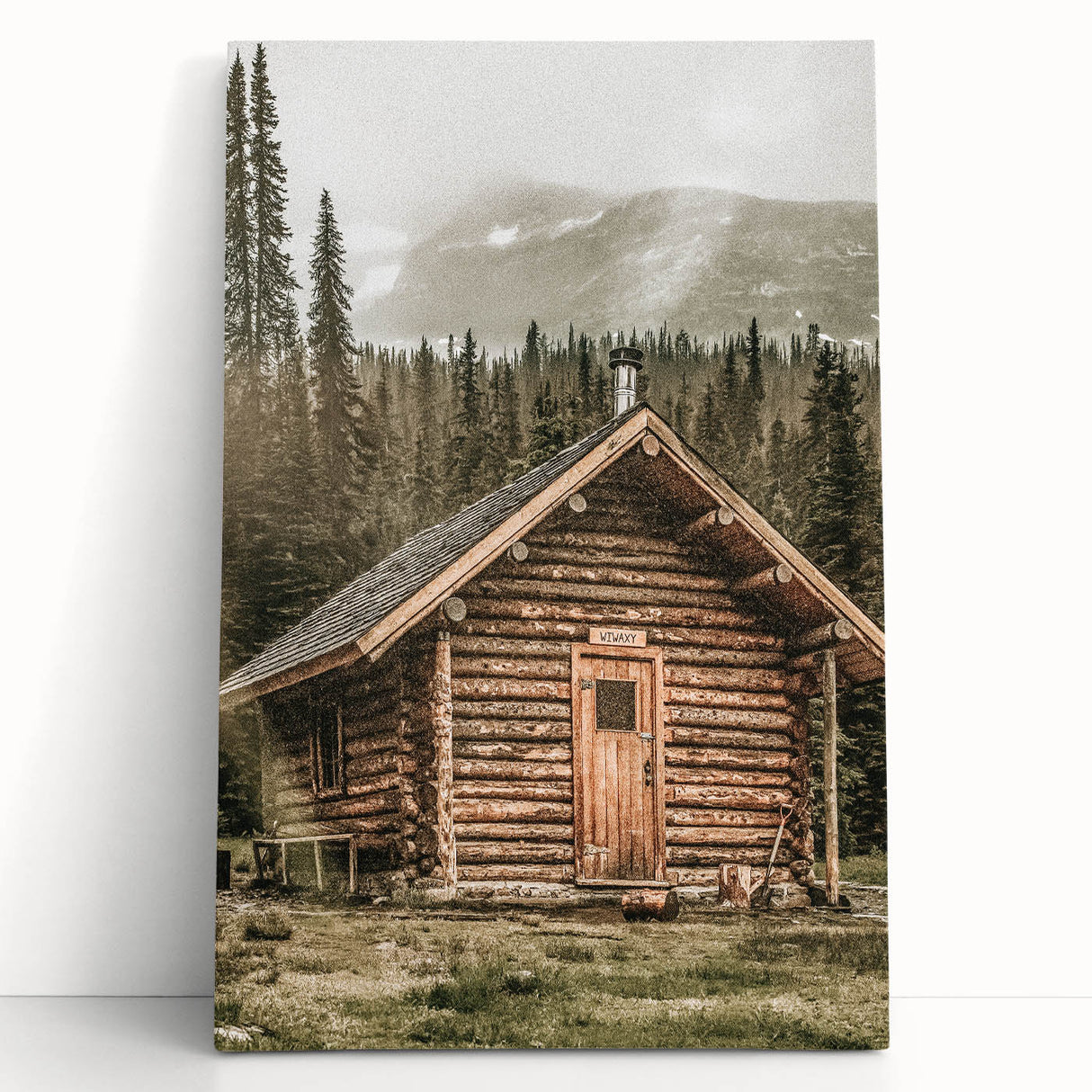 Rustic Mountain Cabin Wall Art | Farmhouse Decor with Scenic Wilderness