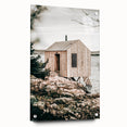 Coastal Wooden Cabin Wall Art | Farmhouse Rustic Decor by the Water