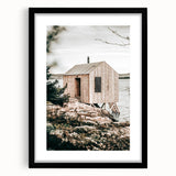 Coastal Wooden Cabin Wall Art | Farmhouse Rustic Decor by the Water