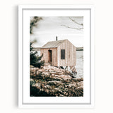 Coastal Wooden Cabin Wall Art | Farmhouse Rustic Decor by the Water