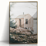 Coastal Wooden Cabin Wall Art | Farmhouse Rustic Decor by the Water