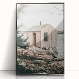 Coastal Wooden Cabin Wall Art | Farmhouse Rustic Decor by the Water