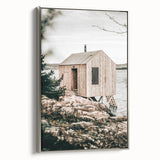 Coastal Wooden Cabin Wall Art | Farmhouse Rustic Decor by the Water