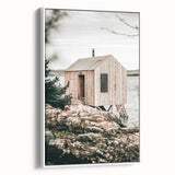 Coastal Wooden Cabin Wall Art | Farmhouse Rustic Decor by the Water