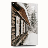 Rustic Farmhouse Decor – Snowy Cabin Wall Art for Country Style Homes