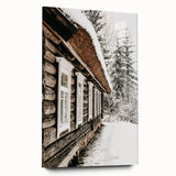 Rustic Farmhouse Decor – Snowy Cabin Wall Art for Country Style Homes