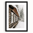 Rustic Farmhouse Decor – Snowy Cabin Wall Art for Country Style Homes
