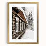 Rustic Farmhouse Decor – Snowy Cabin Wall Art for Country Style Homes