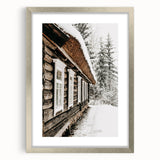 Rustic Farmhouse Decor – Snowy Cabin Wall Art for Country Style Homes
