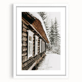 Rustic Farmhouse Decor – Snowy Cabin Wall Art for Country Style Homes