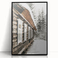 Rustic Farmhouse Decor – Snowy Cabin Wall Art for Country Style Homes