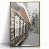 Rustic Farmhouse Decor – Snowy Cabin Wall Art for Country Style Homes