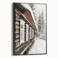 Rustic Farmhouse Decor – Snowy Cabin Wall Art for Country Style Homes