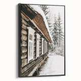Rustic Farmhouse Decor – Snowy Cabin Wall Art for Country Style Homes