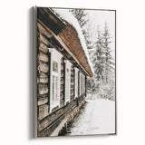 Rustic Farmhouse Decor – Snowy Cabin Wall Art for Country Style Homes