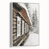 Rustic Farmhouse Decor – Snowy Cabin Wall Art for Country Style Homes